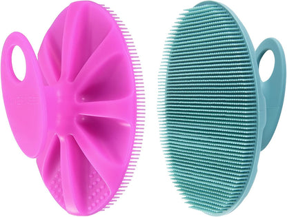 INNERNEED Soft Silicone Body Cleansing Brush Shower Scrubber, Gentle Exfoliating and Massage for All Kinds of Skin (Dark Green)