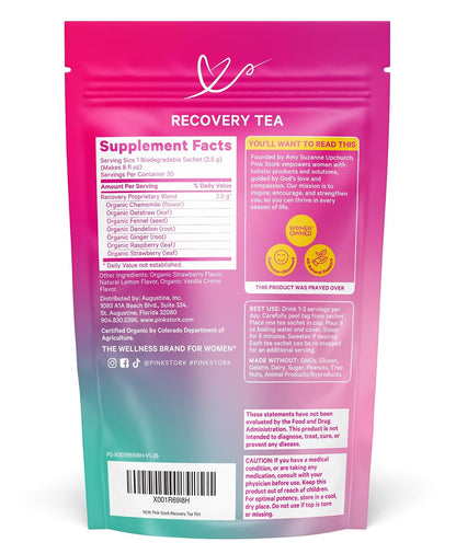 Pink Stork Postpartum Recovery® Herbal Tea, Strawberry, 15 Sachets
