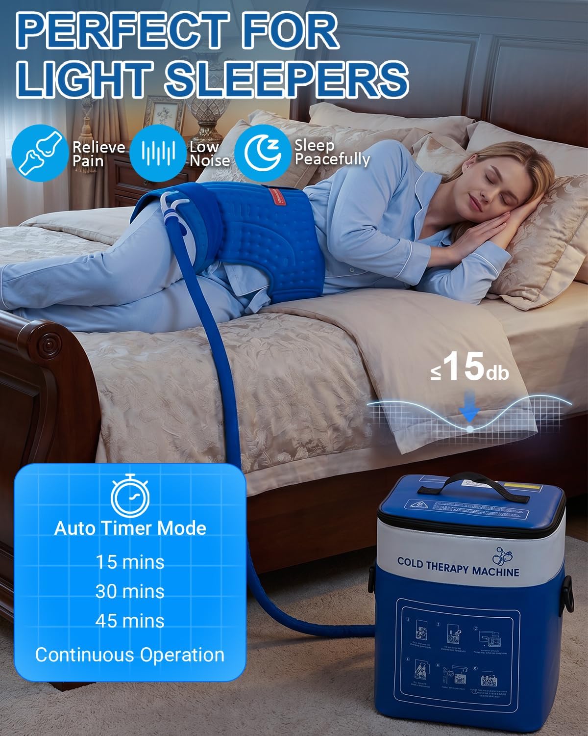 Cold Therapy Machine for Elbow, Ice Machine for Tennis Elbow&Post-Surgery Recovery, Cryotherapy Device with Temp Display & 3 Flow Modes, Adjustable Elbow Wrap for Arthritis, Bursitis, Swelling Relief