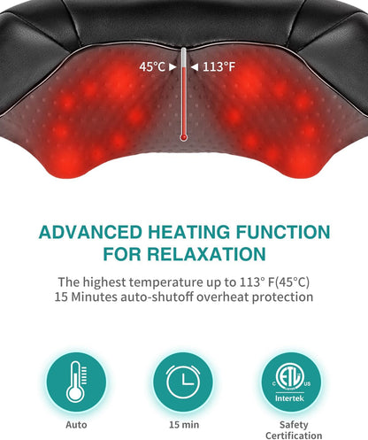 Nekteck Shiatsu Neck Massager with Heat, 2026 Upgraded Cordless Massage
