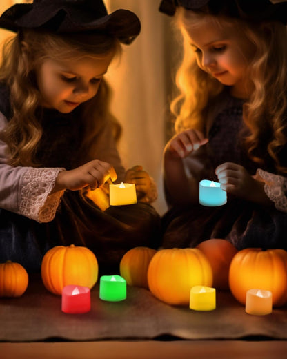 Homemory 24-Pack Flameless LED Tea Lights Candles Battery Operated, 200+Hour Fake Electric Candles TeaLights for Votive, Aniversary, Wedding Centerpiece Table Decor, Funeral, Halloween, Christmas