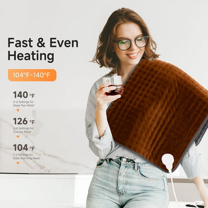 17"x33" Heating Pad for Back Pain Relief, Extra Large Electric Heat Pads