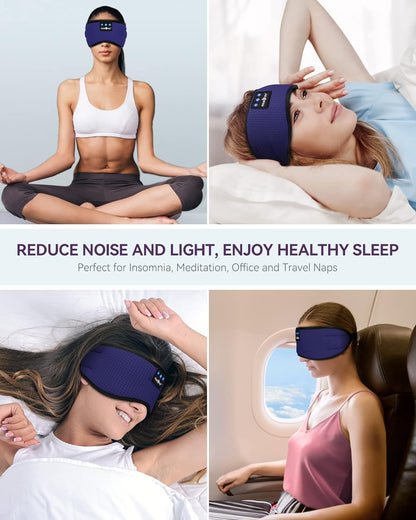 MUSICOZY Sleep Headphones Bluetooth 5.4 Headband Sleeping Eye Mask for Mom Women Men Wireless Music Earbuds Earphones for Side Sleepers Built-in HD Speakers Cool Gadgets Unique Gifts