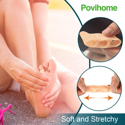 Povihome 10 Pack Pinky Toe Separator and Protectors for Overlapping Toe, Curled Pinky Toes - Spacers for Morton's Neuroma Pain Relief