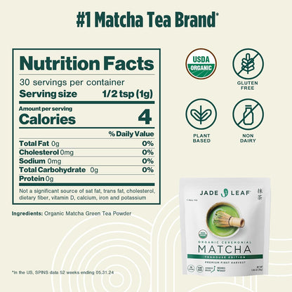 Jade Leaf Matcha Powder, Organic Culinary Grade, 30g / 1.06oz