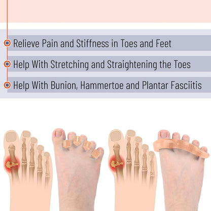 DR. JK- ToePal Gel Toe Separator, 2 Pairs, Toe Spacers, Toe Straightener, Hammer Toe Straightener, Toe Spreader, Toe Stretcher, Toe Corrector for Women and Men, Bunion Corrector
