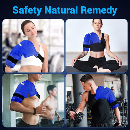 Comfytemp Shoulder Ice Pack Rotator Cuff Cold Therapy Wrap, FSA Eligible HSA, Gel Packs for Injuries Reusable Hot Cold Compress Shoulder Brace for Pain Relief, Men Women Recovery Item (Large/X-Large)