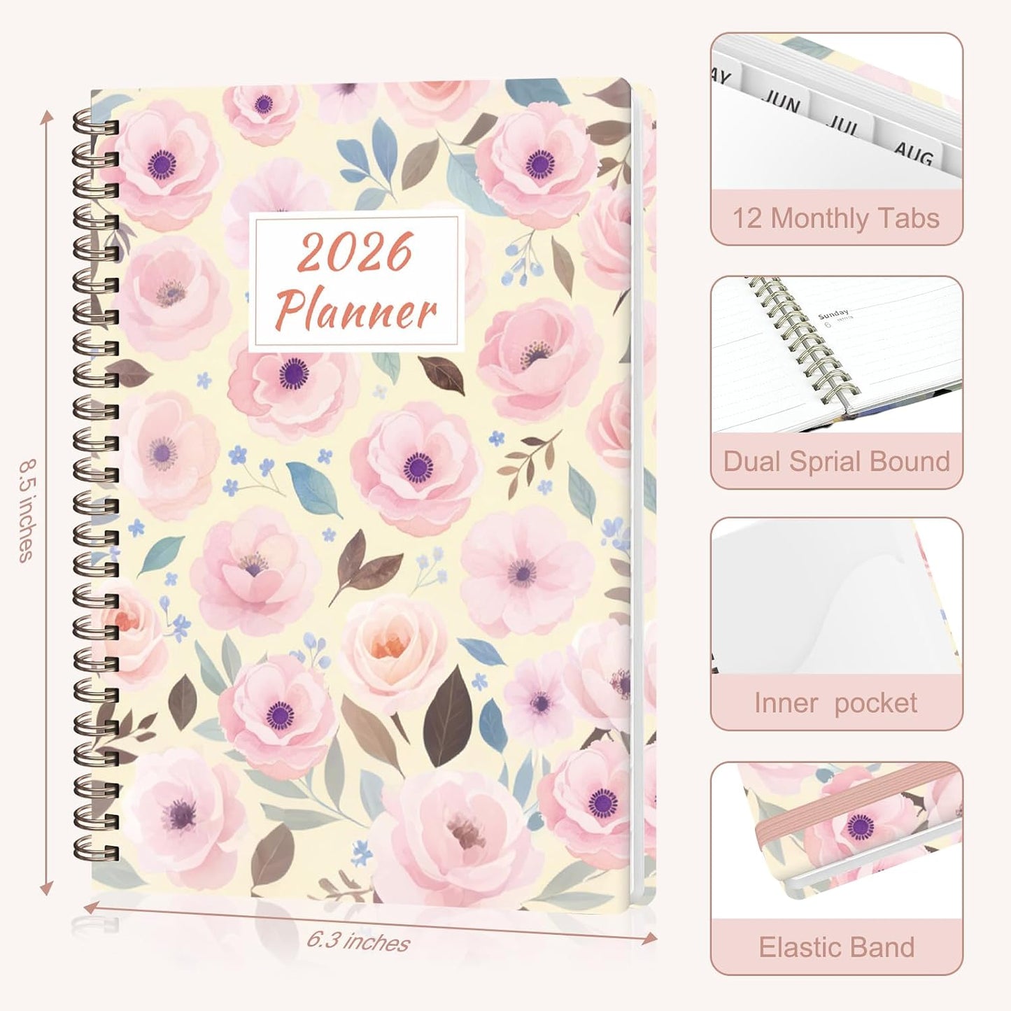 Weekly To Do List Notepad, 52 Sheets, Undated Weekly Planner, Letter Size | 8.5"x11", 100GSM, Thick Paper, Twin-Wire Spiral Bound, Tear Off Desk Pad, For Women & Man, Home School & Office Work