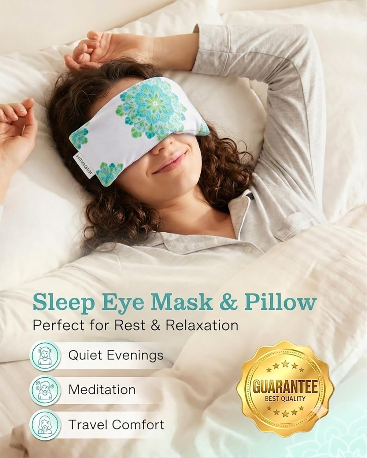 Hihealer Lavender Eye Pillow for Relaxation, Yoga, Sleep, Weighted Eye Mask