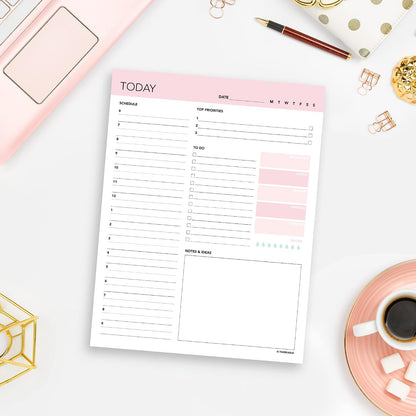 Daily Planner Notepad - 8.5x11 To Do List Organizer