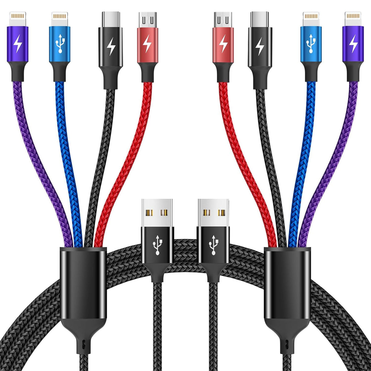 4 in 1 Multi Charging Cable, 5FT Charging Cords for Multiple Devices
