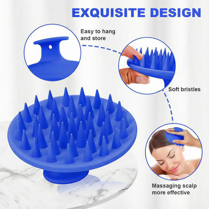 Meartchy Silicone Scalp Massager Shampoo Brush, Scalp Brush for Hair Growth & Dandruff Removal, Hair Scrubber Scalp Stimulator Exfoliator Brush with Soft Bristles for Wet Dry Scalp Care (Black)