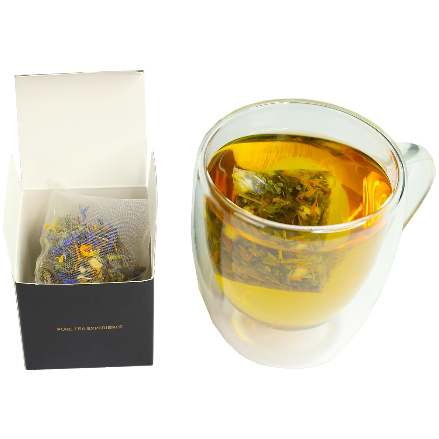 Pure And Easy Tea, Serenity Herbal Tea Flight Sampler, 15-Count Whole-Leaf Caffeine-Free Variety, Designed to Restore Calm & Balance, BPA-Free Plant-Based Tea Bags, Premium Wellness Gift Box (49.5g)