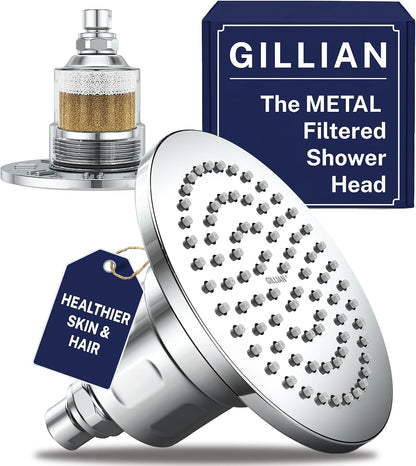 Gillian Metal Filtered Shower Head High Pressure, KDF-55 Removes Chlorine