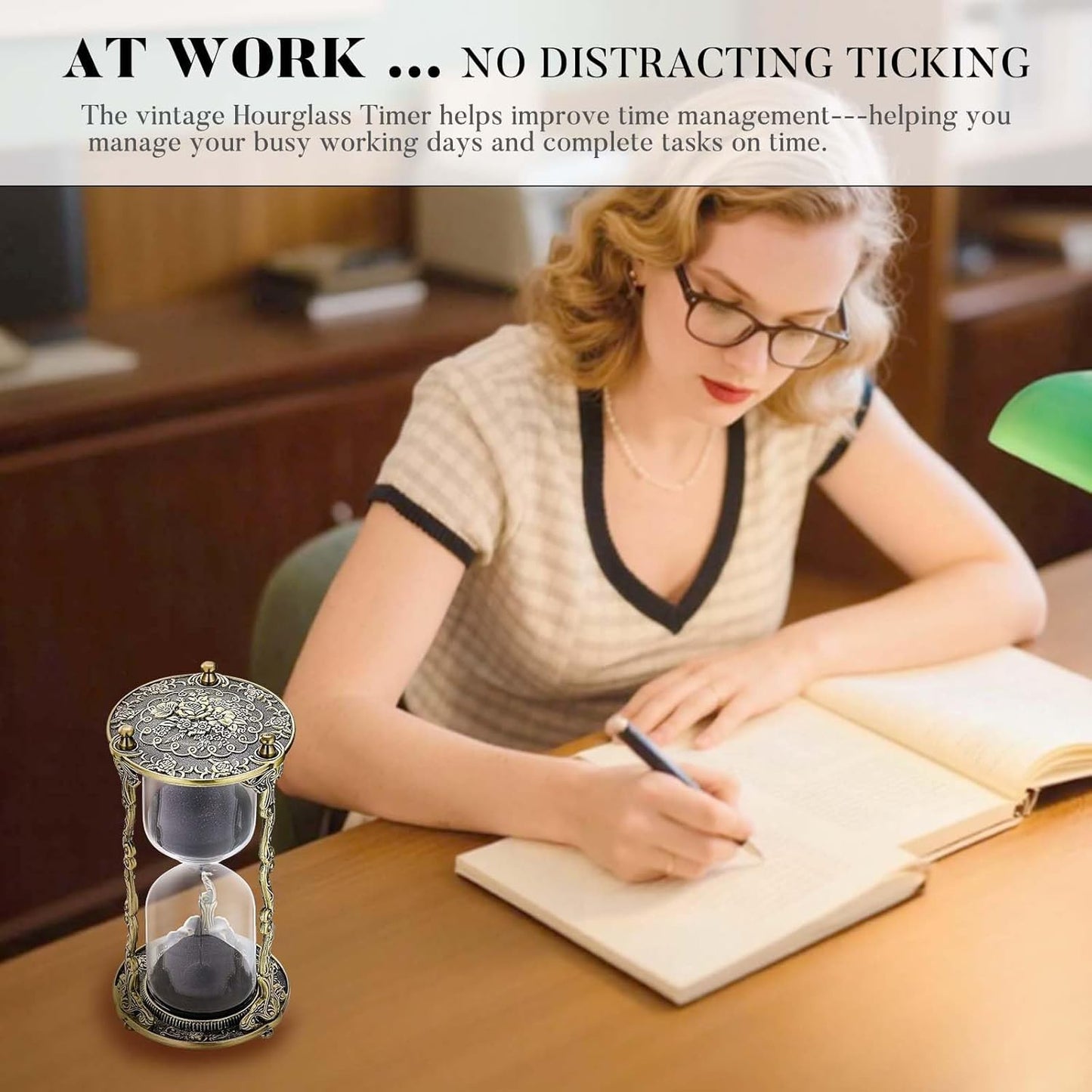 SuLiao Hourglass Sand Timer 60 Minute, 60 Min Mandala Rose Engraving Brass Gold Sand Clock,Antique Reloj De Arena 1 Hora, One Hour Glass Sandglass for Gift Home Office Desk Decor