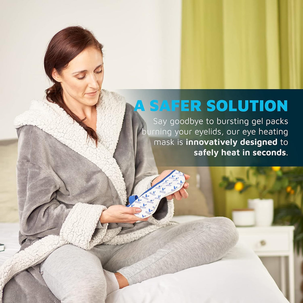 Medcosa Eye Mask for Dry Eyes | Warm Eye Compress | Natural Heat Eye Mask for Styes, Blepharitis, Tired Eyes & More