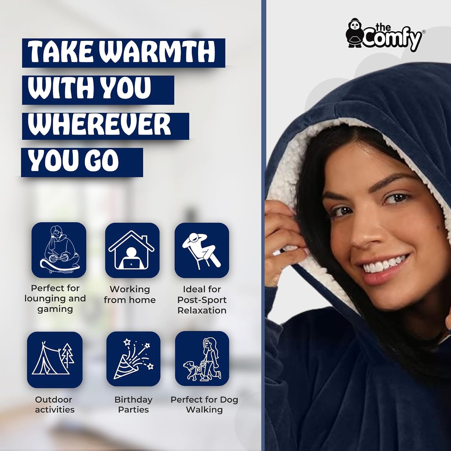 THE COMFY Original | From Shark Tank | Patented | Oversized Sherpa Wearable Blanket Hoodie| Gift for Women & Men | One Size