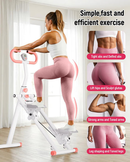Stair Stepper for Home, Folding Stair Climber with LCD Monitor, Quiet Cardio Machine for Full Body Workout & Glute Training, 300LB Capacity