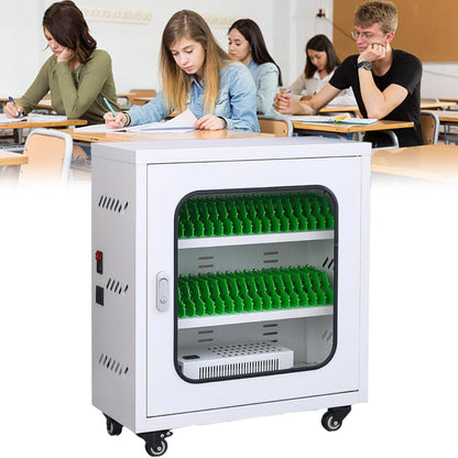 Portable Wall-Mounted Phone Storage Cabinet with Rechargeable Function and Universal Wheels, Secure Charging Station for Multiple Devices, Ideal for Offices and Publ,40slots