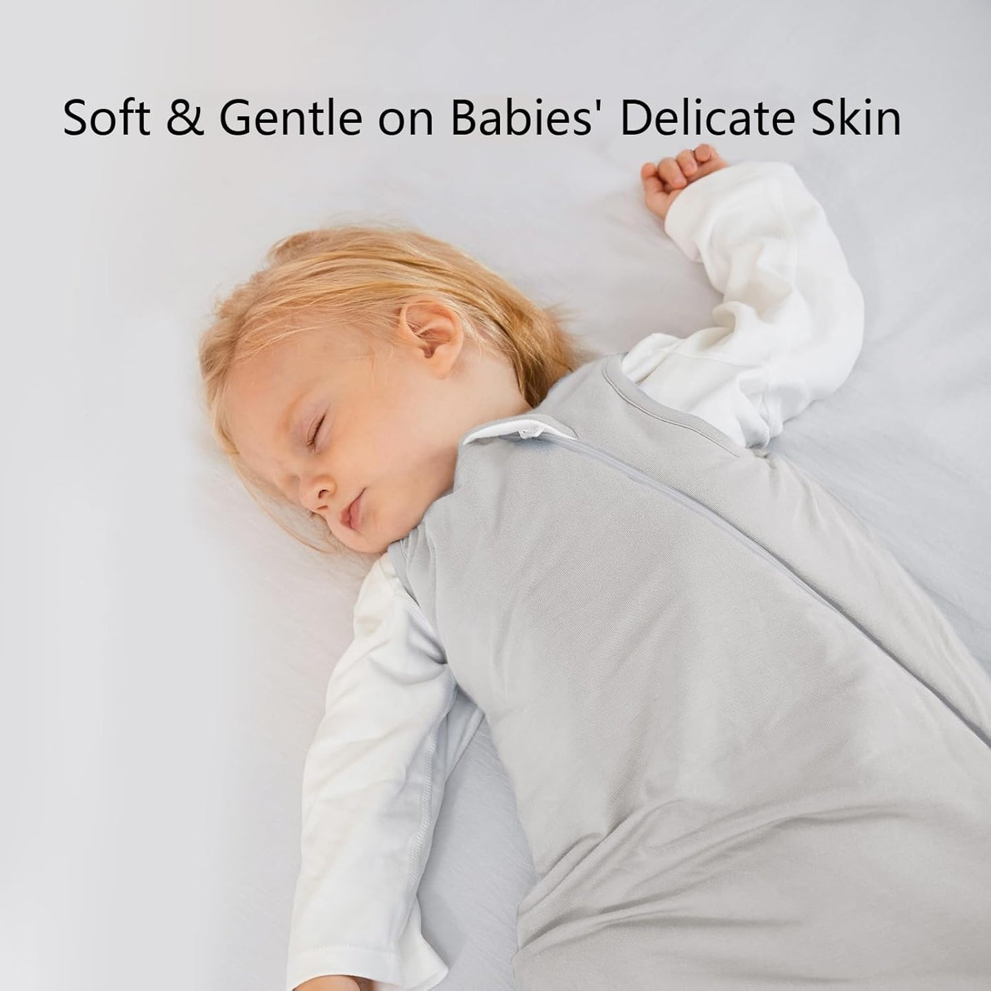 BubblePanda Rayon Made from Bamboo Sleep Sack 0-6 Months 1.0 Tog Soft Toddler Sleeping Sack 3-6 Months for Infant Newborn Babies 2-Way Zipper Baby Wearable Blanket 0-3 Months