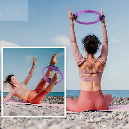 Syhood Pilates Ring 11. 81 Inch Pilates Circle Yoga Ring Magic Lightweight Flexible Workout Equipment for Fitness Physical Therapy Resistance Exercise Arms Legs