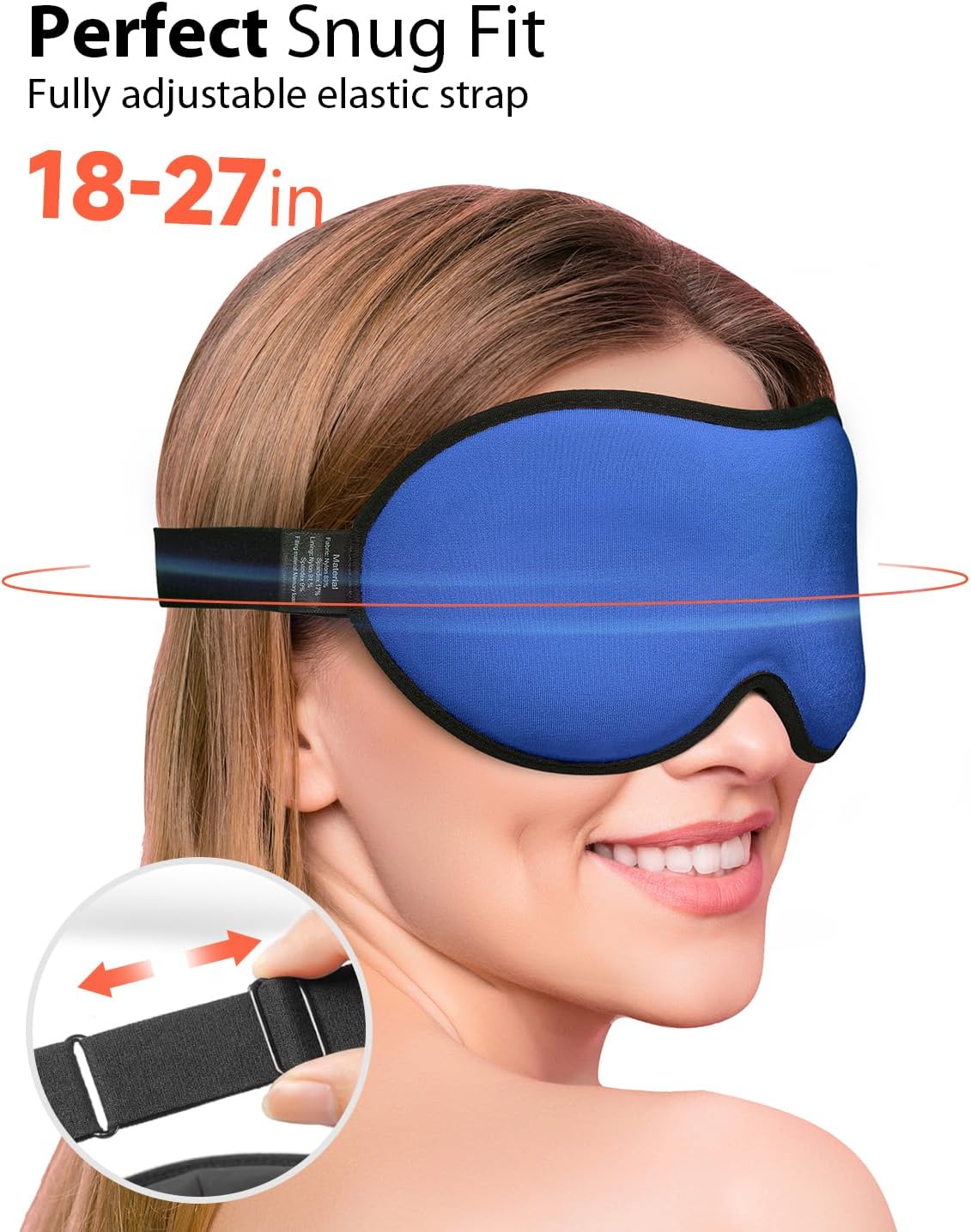 MABAO Weighted Sleep Mask - 100% Blackout Eye Mask for Sleeping for Women Men, 3D Contoured for Lash Extension, Zero Eye Pressure Memory Foam Cover, Soft Gentle Pressure Blindfold for Travel - Black