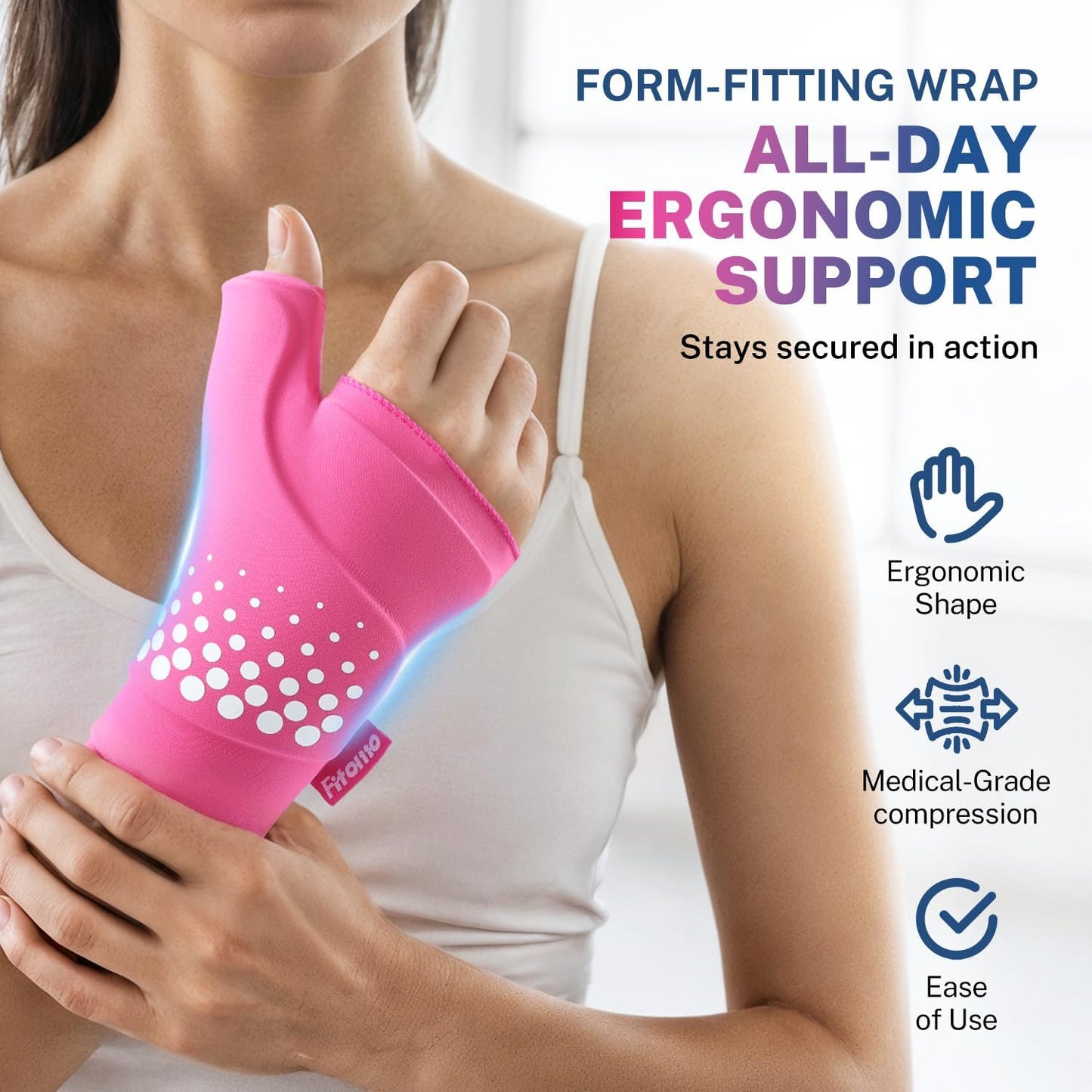 Thumb & Wrist Ice Pack Wrap, Thickened Ice Gel Pad, Ergonomic Fit, Long Lasting Cold & Warm for Carpal Tunnel Relief, Arthritis, Computer Overuse Injuries, Post-Surgery, Post-Workout, Size S/M