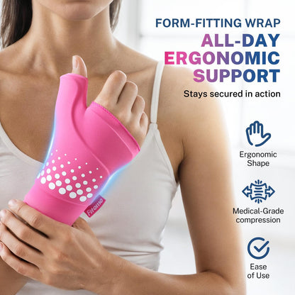 Thumb & Wrist Ice Pack Wrap, Thickened Ice Gel Pad, Ergonomic Fit, Long Lasting Cold & Warm for Carpal Tunnel Relief, Arthritis, Computer Overuse Injuries, Post-Surgery, Post-Workout, Size S/M