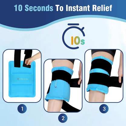 Comfytemp Gel Ice Packs for Injuries Reusable, FSA Eligible HSA, Hot Cold Compress Soft Ice Packs, Pain Relief for Ankles, Knees, Wrist, Shoulders, Back and More, Recovery Items for Men Women, 2Packs