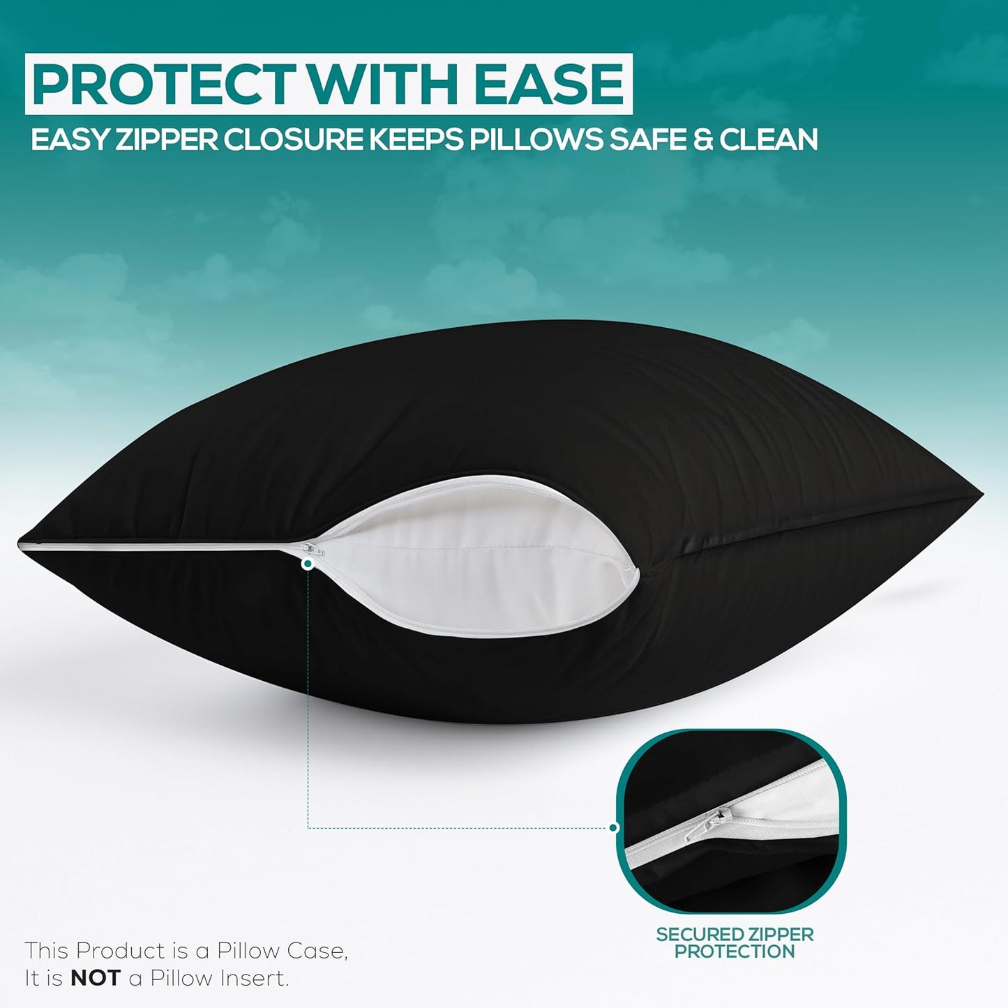 Utopia Bedding Premium 100% Waterproof Pillow Protectors with Zipper Standard Size (Set of 4), Bed Bug and Dust Mite Proof Zippered Pillow Covers, Pillow Encasement Cases, Gray