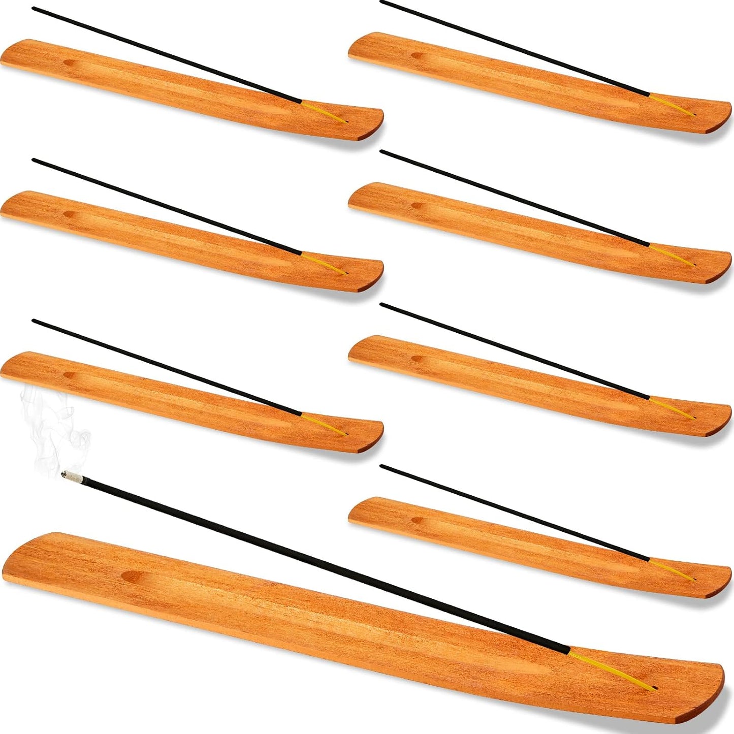 12 Pieces Wood Incense Holder Ash Catcher Burner Yoga Meditation