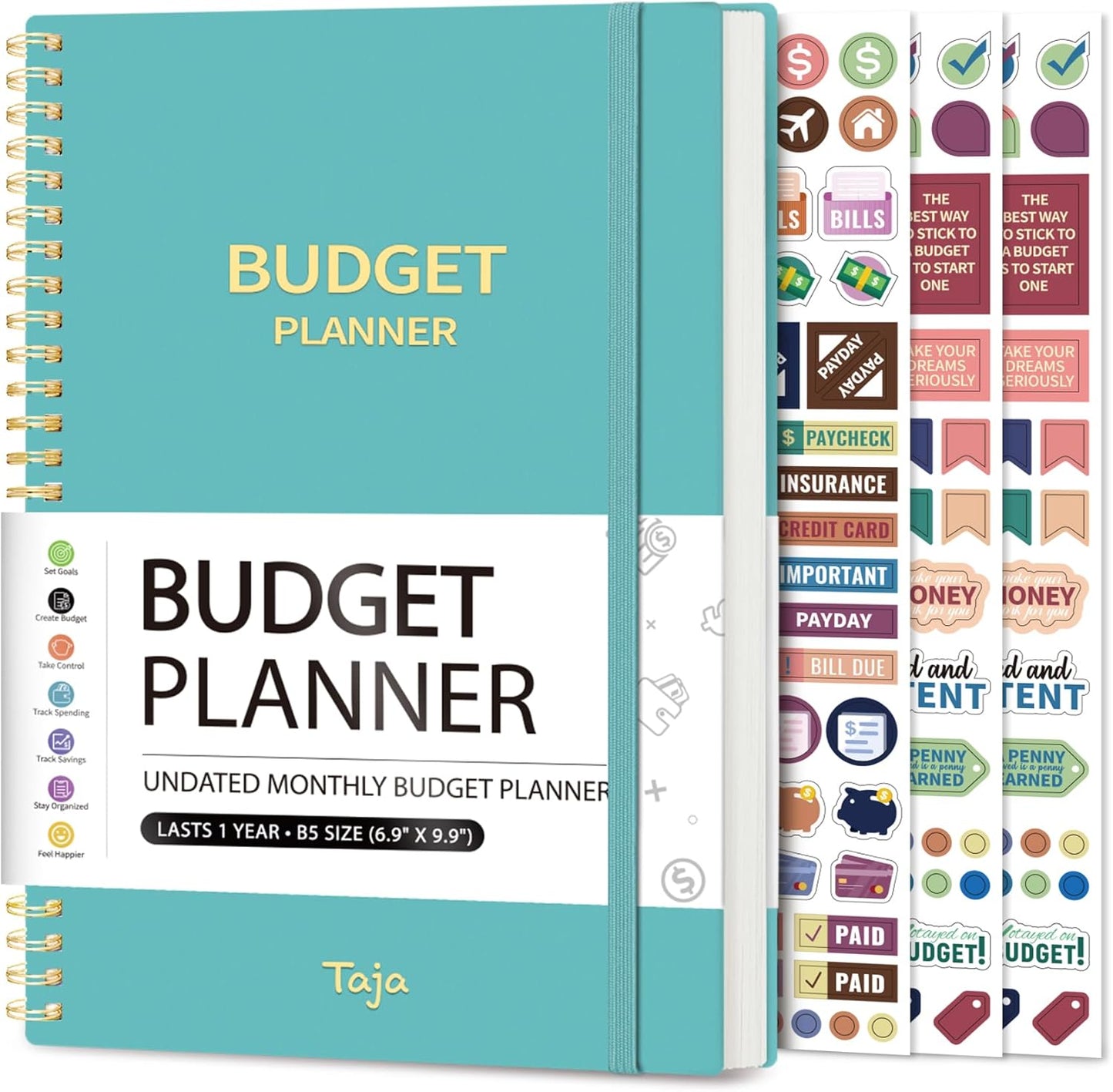 Budget Planner - Monthly Budget Book with Expense Tracker Notebook, Undated Bill Organizer & Finance Planner to Take Control of Your Money, Account Book to Manage Your Finances-Pink