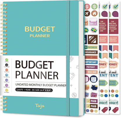 Budget Planner - Monthly Budget Book with Expense Tracker Notebook, Undated Bill Organizer & Finance Planner to Take Control of Your Money, Account Book to Manage Your Finances-Pink