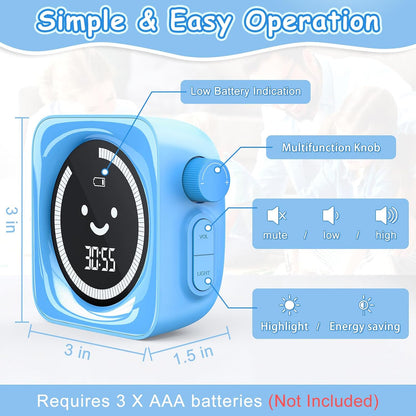Visual Timer for Kids ADHD, 99-Mins Digital Countdown/Stopwatch Timer, Blue
