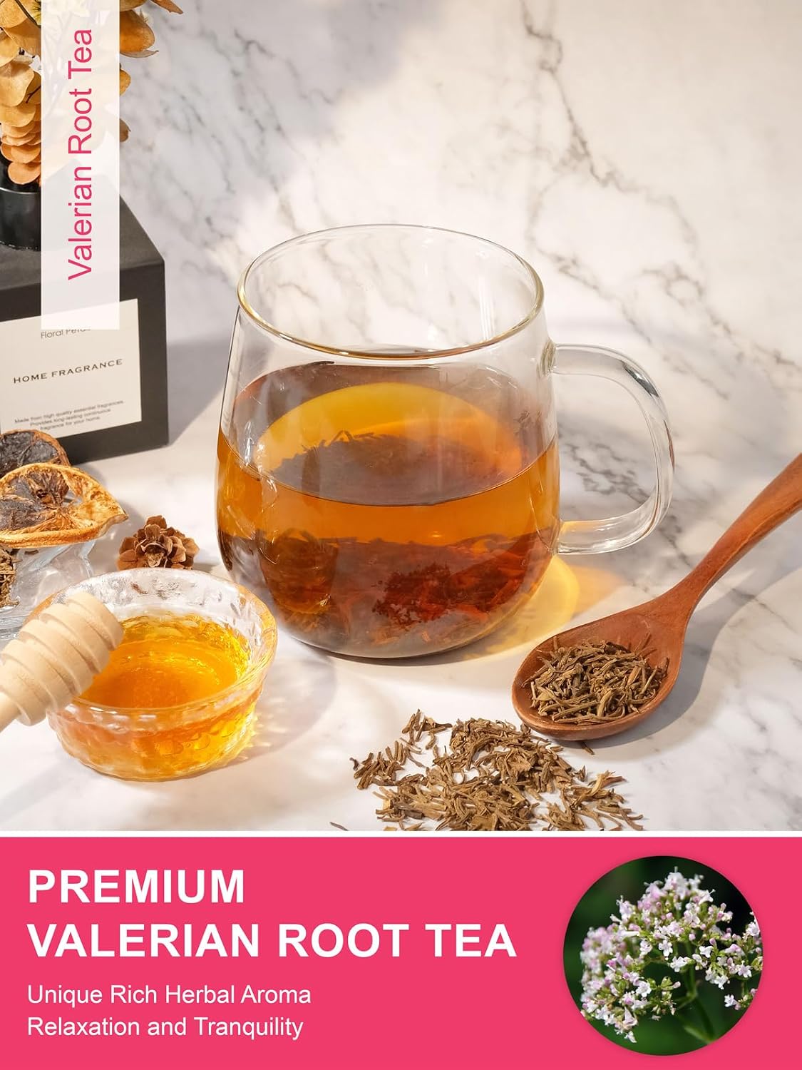 TeeLux Valerian Root Tea Loose Leaf, Cut & Sifted, Caffeine Free, 16oz