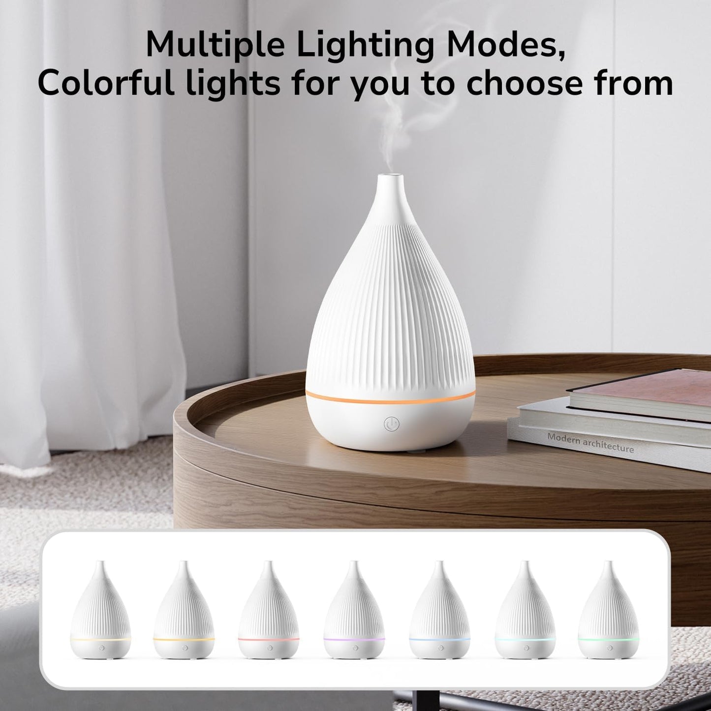 Ultrasonic Essential Oil Diffuser, Home Fragrance Aroma Diffuser with Auto Shut-Off, Color Change Night Light & Ultra-Quiet Operation, BPA-Free Portable Aromatherapy Humidifier for Home (Black)