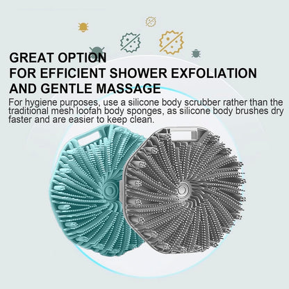 Silicone Body Scrubber – Dual-Sided Silicone Loofah for Shower, Set of 2 Soft Exfoliating Body Bath Shower Scrubber Loofah Brush Easy-to-Clean for Sensitive Kids Women Men All Kinds of Skin
