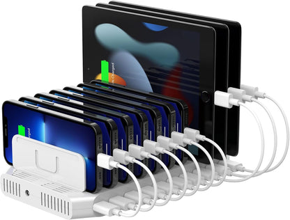 Unitek 10-Port Charging Station, USB Charger Organizer for Multiple Device