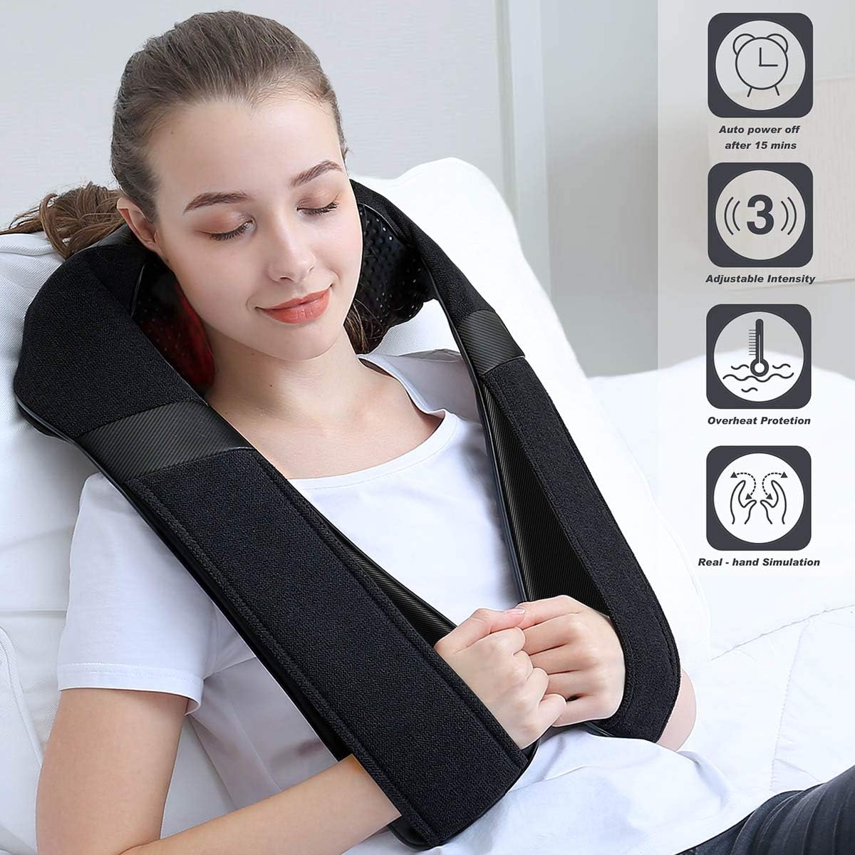 Shiatsu Neck Back and Shoulder Massager with Heat for Pain Relief Deep Tissue, Christmas Women Men Gifts for Mom Dad, Wife Husband, Him Her, Fathers Day, Mothers Day, Birthdays Gift (NOT Cordless)