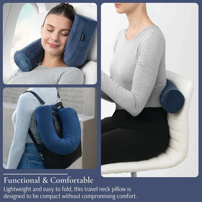Brookstone Free Form Travel Pillow Lightweight Flexible Memory Foam Pillow