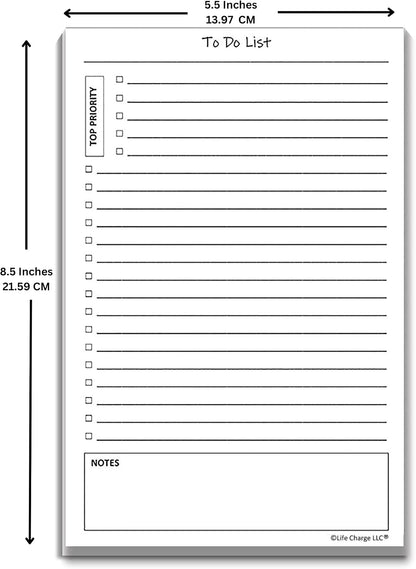 Life Charge Weekly Planner Notepad for Work & Home, Weekly To Do List Pad with Daily Checklist, Priority & Notes, 60 Pages, 8.5 x 11 Letter, Landscape