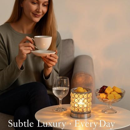 Leyoue Electric Crystal Wax Melt Warmer - Bulb Heating, Elegant Crystal Design, Quickly Melts Wax Blocks, Releases Long-Lasting Fragrance, Perfect Candle Wax Burner and Wax Warmer for Home Decor