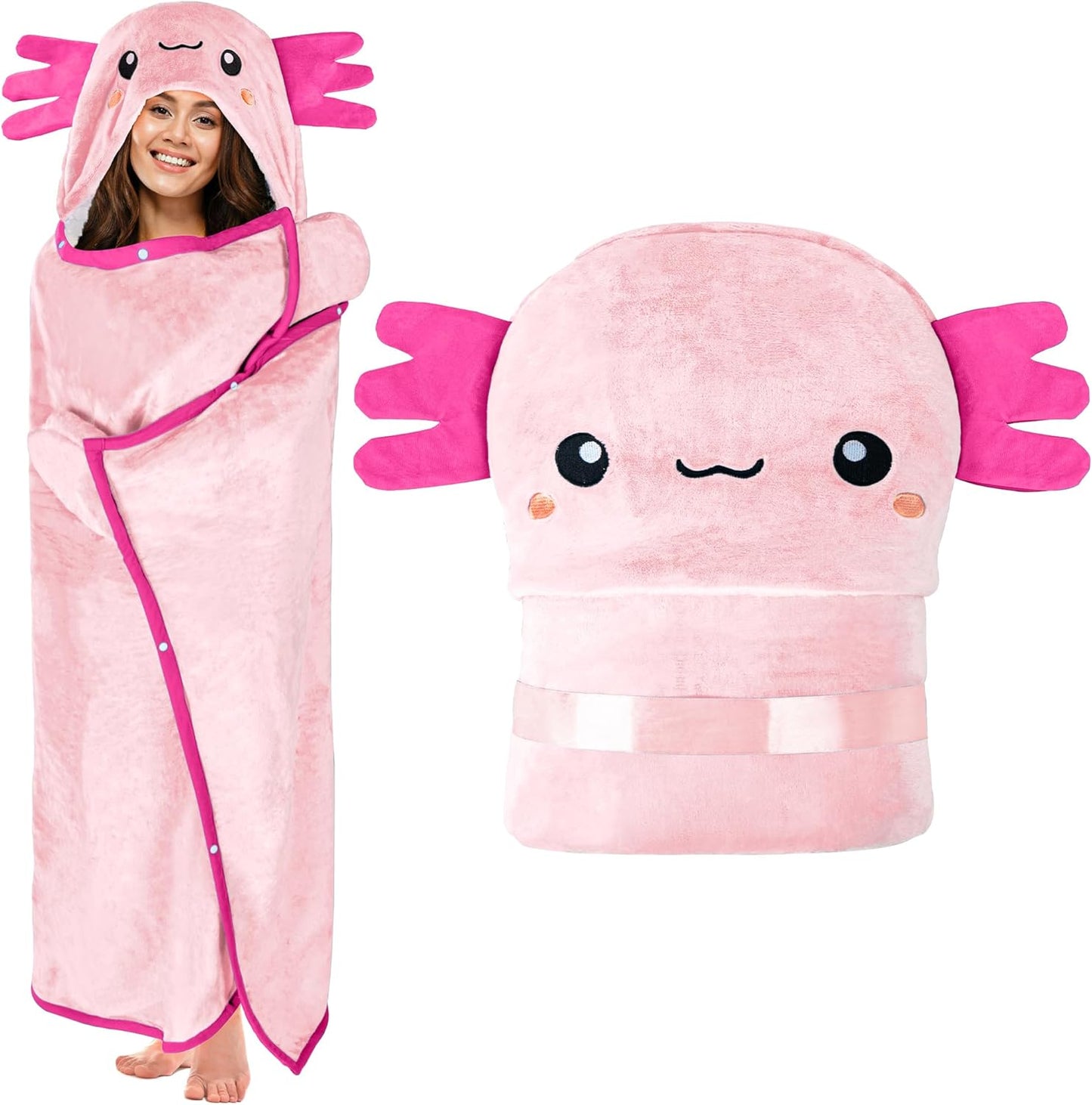 Penguin Wearable Hooded Blanket for Adults – Super Soft Warm Cozy Plush Flannel Fleece & Sherpa Hoodie Throw Cloak Wrap - Penguin Gifts for Women Adults Girls and Kids