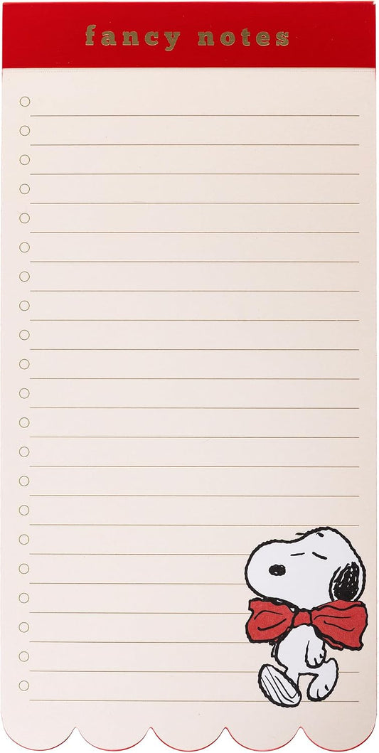 Graphique Peanuts Scallop List Pad, Cute Memo Notepad for To Do Lists and Daily Notes, 80 Perforated Sheets, Luxe Sketch Paper, Slim Desk Pad for Office, Home, School, Daily Planning