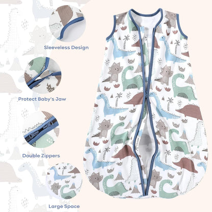 Yoofoss Baby Sleep Sack Baby Wearable Blanket 100% Cotton 2-Way Zipper Toddler Sleeping Sack