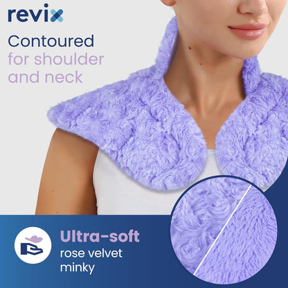REVIX Microwave Heating Pad for Neck Shoulders and Back with Moist Heat, Weighted Microwavable Heated Neck Wrap Warmer, Scented