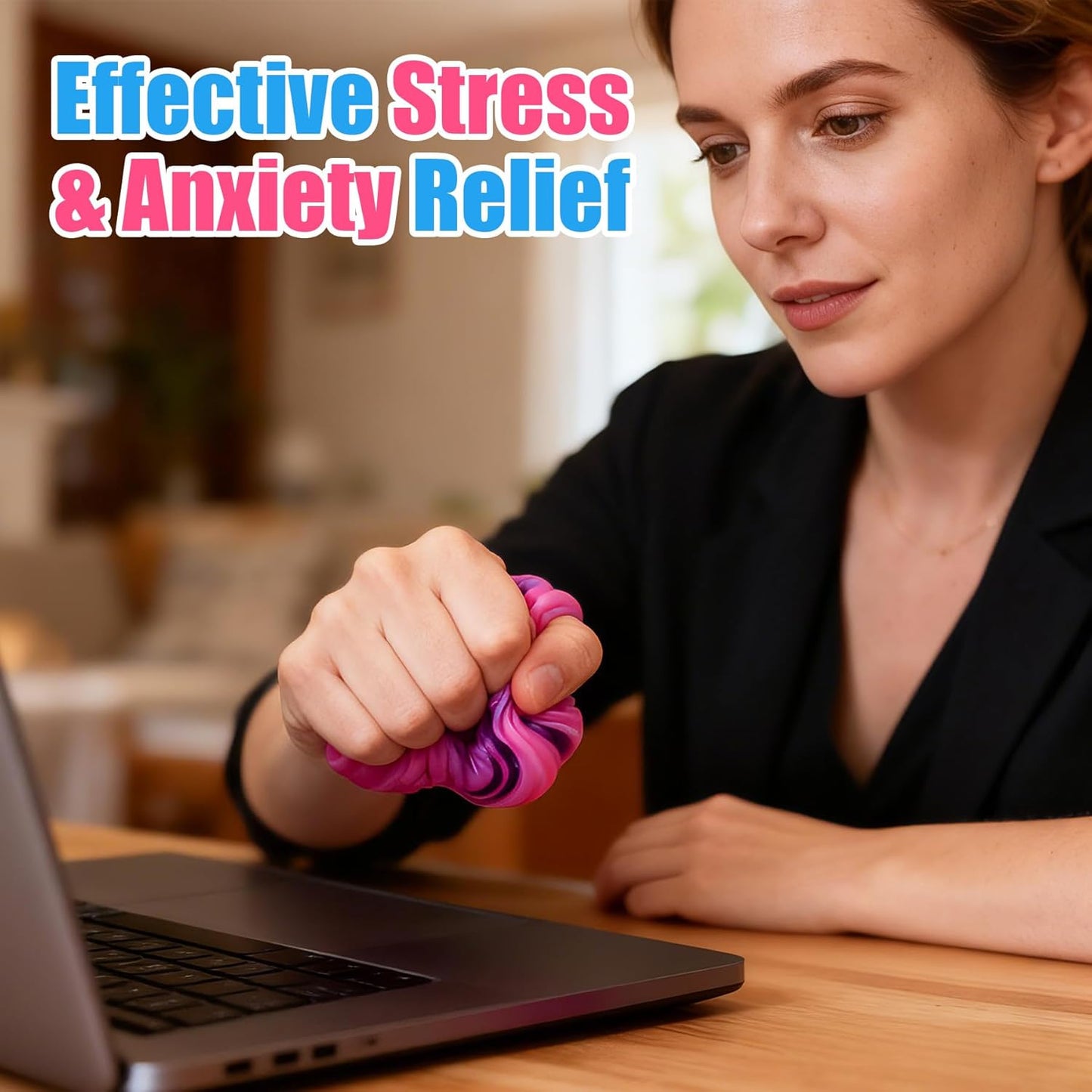 4 Pack Fidget Toys, Squishy Cube, Cube Squishy for Anxiety & Stress Relief for Adults, Slow Rise Sensory Stress Balls, Classroom Prizes
