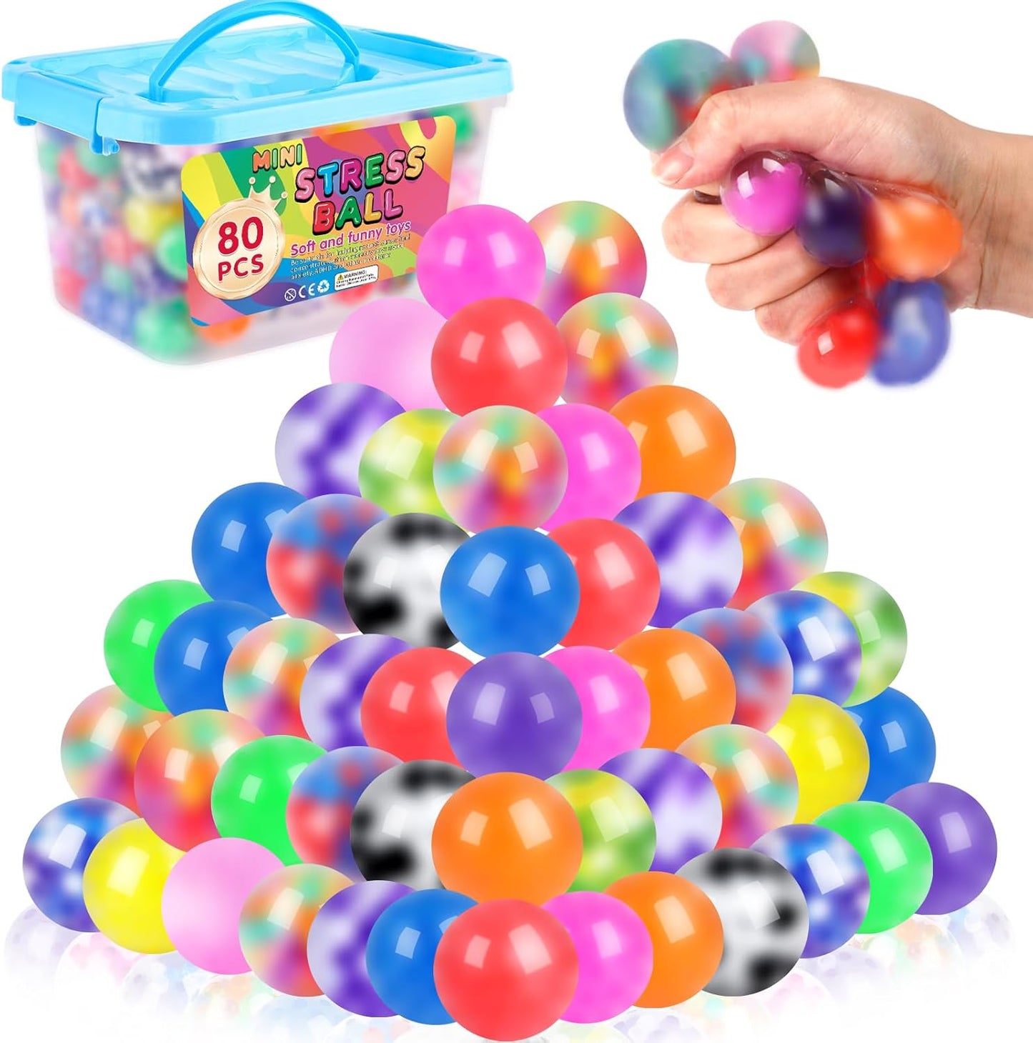 Stress Balls Set, Squishy Stress Ball, 4 Pack Squeeze Ball for Adults, Squeeze Ball for Adults Stress Relieve, Stress Relieve, Increase Entertainment