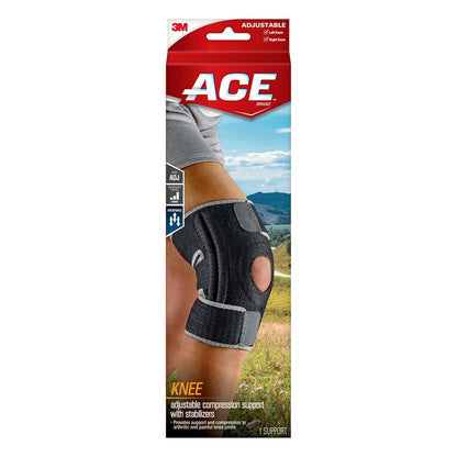 ACE Brand Adjustable Knee Brace with Side Stabilizers Provides Support & Compression to Arthritic and Painful Knee Joints