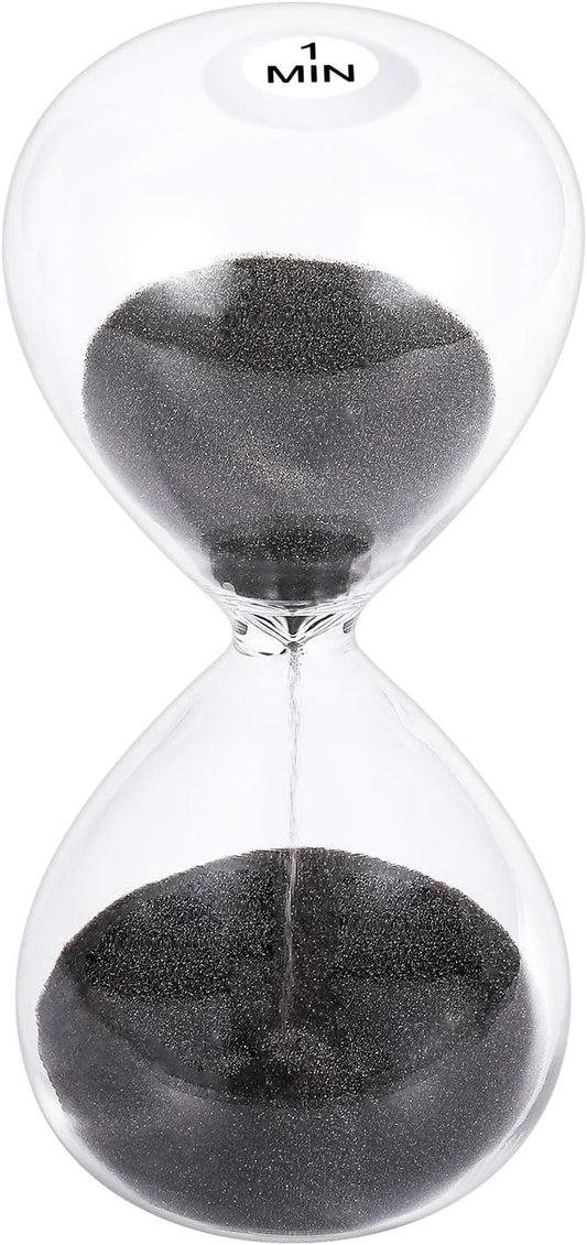 SuLiao Hourglass Sand Timer 10 Minute,5.1 Inch Black Sand Clock 10 Min, Extra Reloj De Arena, Unity Hour Glass Sandglass for Kids, Games, Classroom,Desk, Office Home Decor